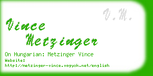 vince metzinger business card